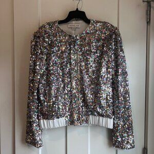 Rachel Zoe Sequin Bomber Jacket Size S